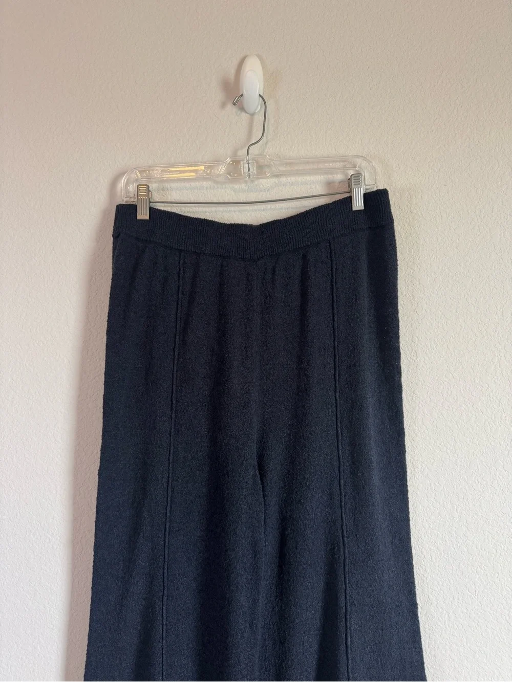 Free People Free-est May Black High Rise Wide Leg Knit Sweater Pants Size Large